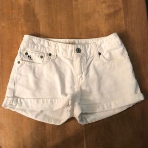 Ralph Lauren polo girls white jean shorts